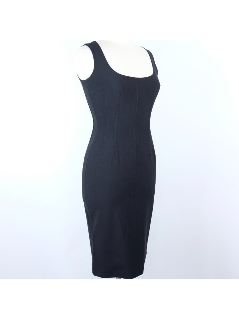 Dolce & Gabbana stretch dress 42 US 6 black corset contouring leopard lined